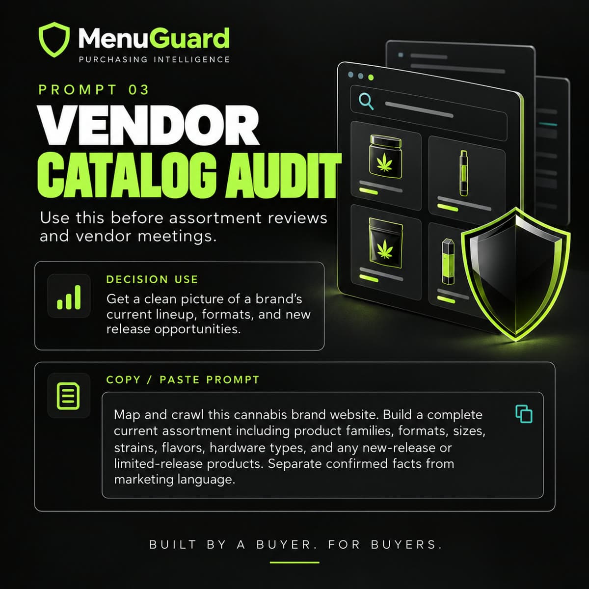Slide 4: Prompt 03 · Vendor Catalog Audit
